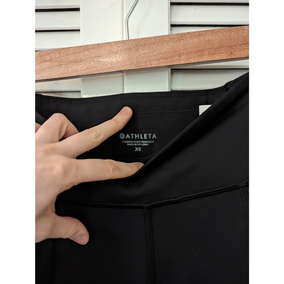 Athleta cropped black mesh leggings - Picture 2 of 4